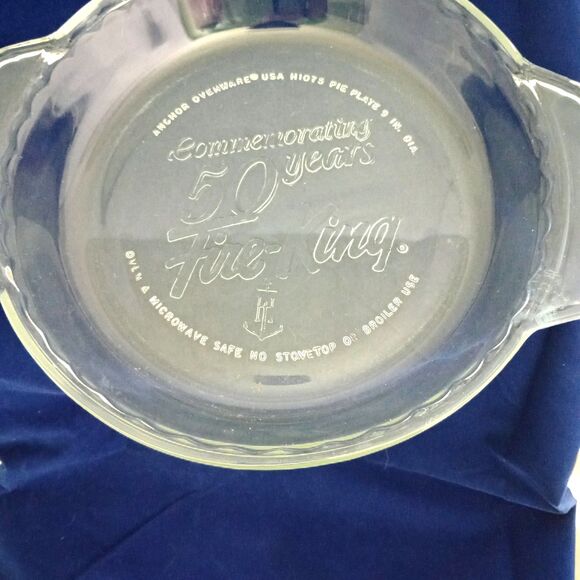 Vintage Anchor Hocking Fire King 50th Anniversary 9” Plate – Made in USA – Clear - Picture 2 of 2